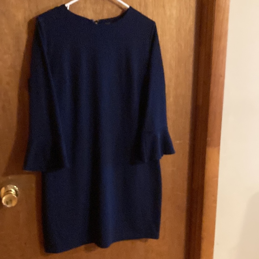 Lg old navy round neck ruffled sleeves navy blue.